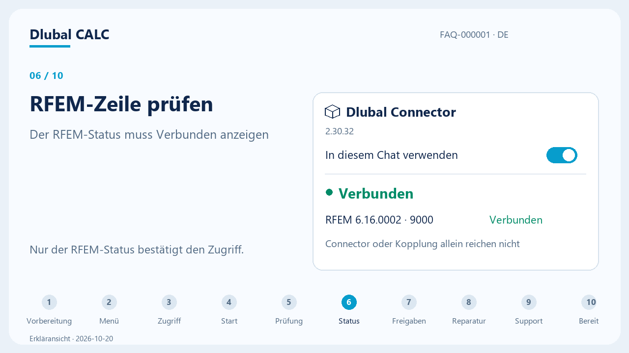 RFEM-Zeile prüfen